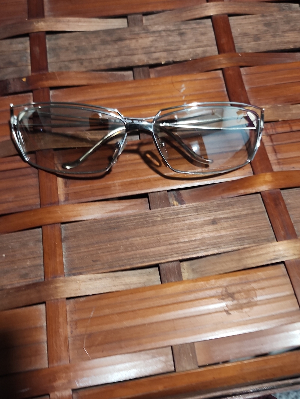 Men's Rectangular Metal Frame Eyeglasses - Silver